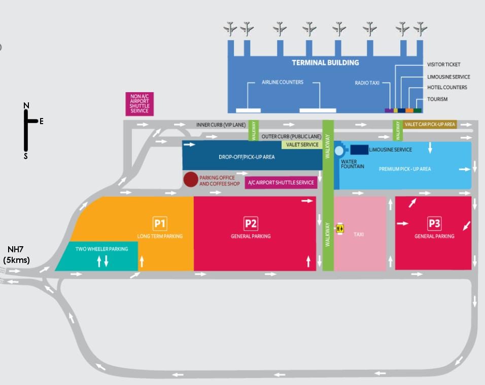 mapa Bangalore aireportua