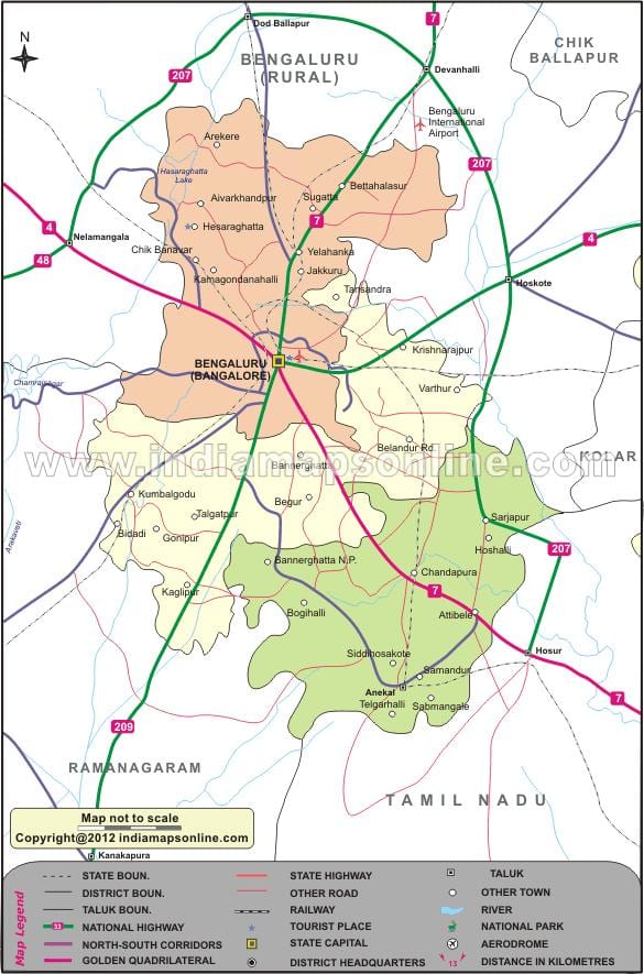 mapa Bangalore ipar