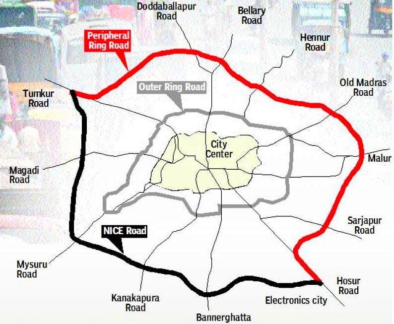 kanpoko ingurabidea Bangalore mapa
