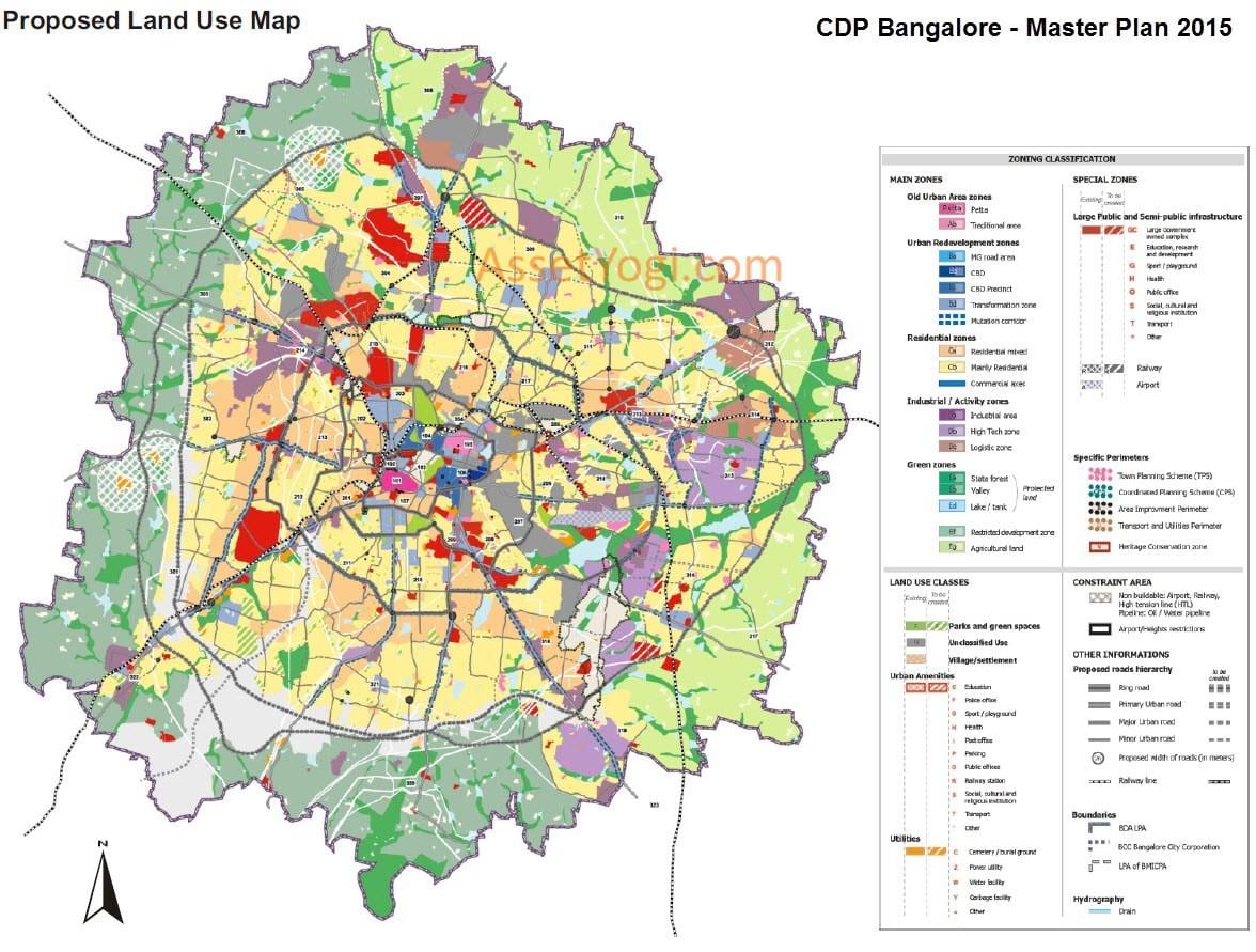 lurraren erabilera mapa Bangalore