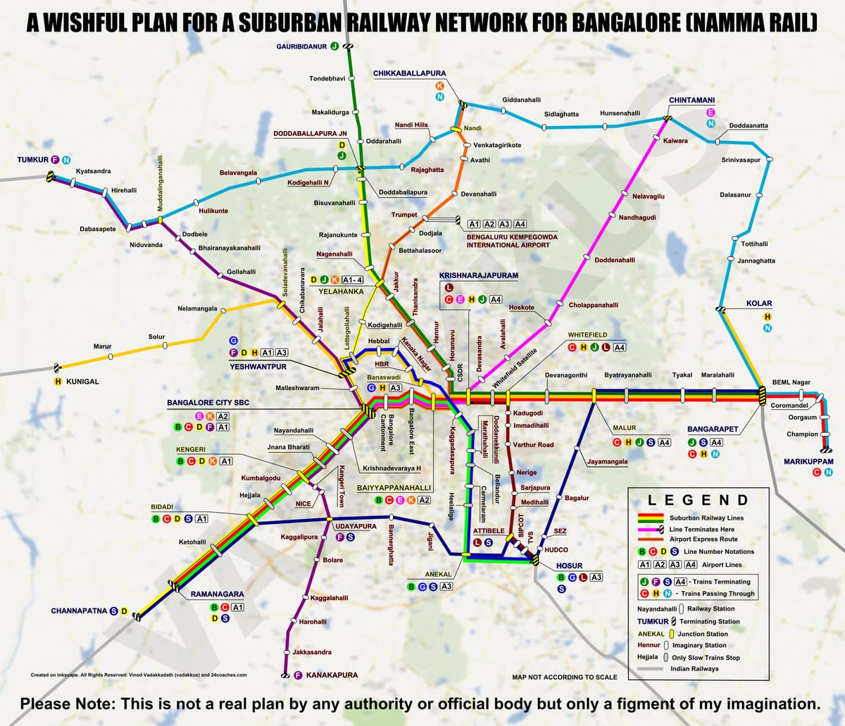 mapa Bangalore tren geltokia