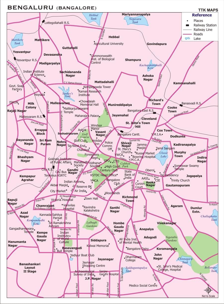 Banglore mapa