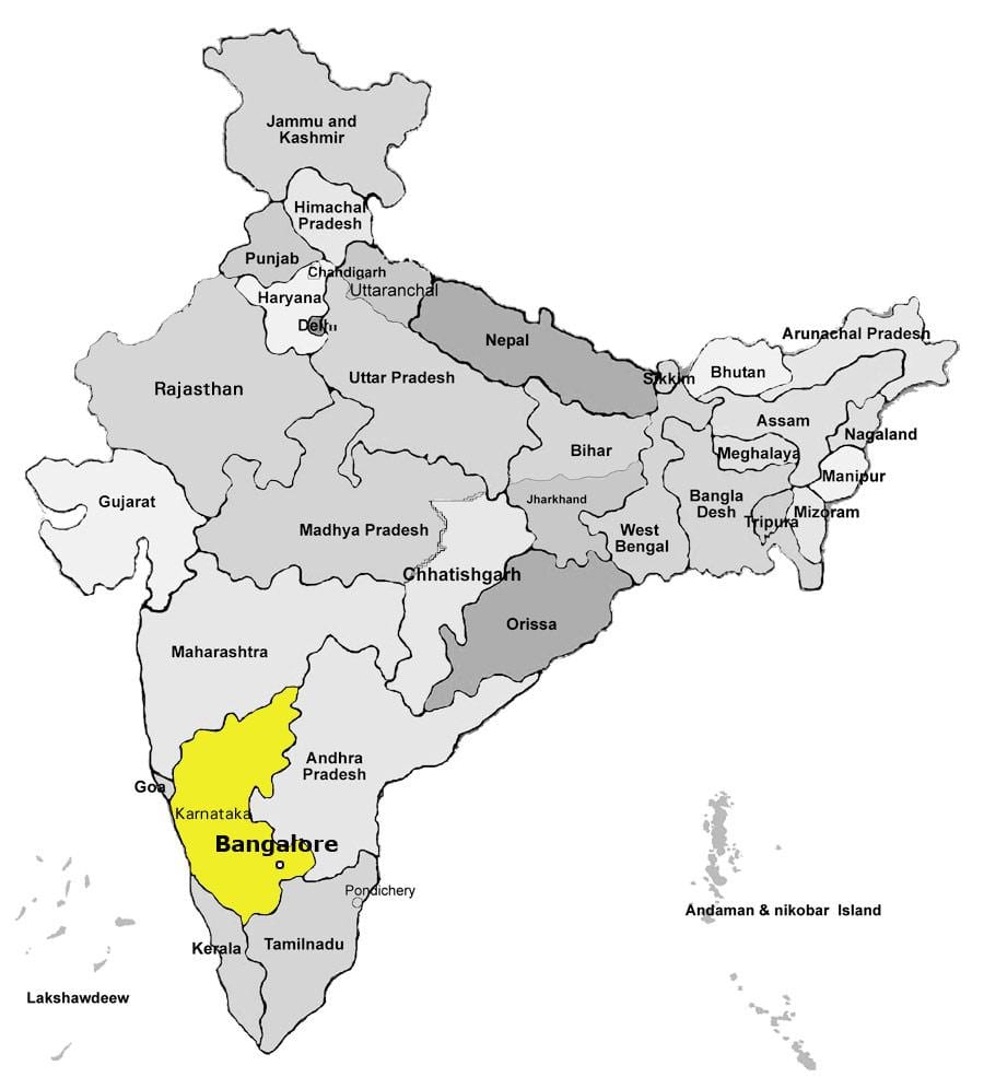 mapa indiako Bangalore