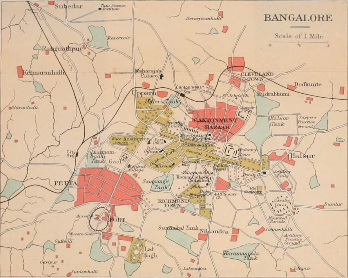 Bangalore zaharra mapa